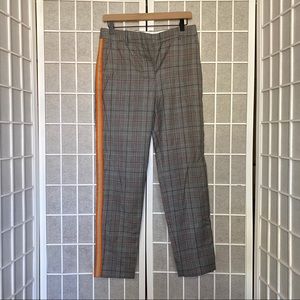 Calvin Klein 205W39NYC wool grey plaid orange stripe trousers